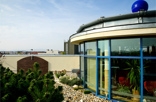 City Viewing Stage with outdoor seating - Kreativ Dental Clinic